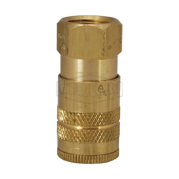 Dixon DC2023 Air Chief Industrial Female Quick Connect Coupler, 3/8-18 Nominal, Quick Connect Coupler x NPTF, 300 psi Pressure, Brass, Domestic