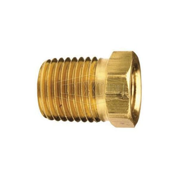 Dixon 3730604C 373 Hex Head Pipe Bushing, 1/4 x 3/8 in Nominal, MNPT x FNPT End Style, 125 lb, Brass, Domestic