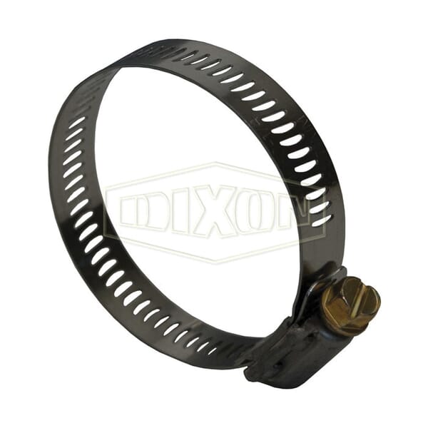 Dixon HS24 HS Series Worm Gear Clamp, 1-4/64 to 2 in Clamping, Stainless Steel Band, Steel Bolt, Chrome Zinc Plated, Domestic
