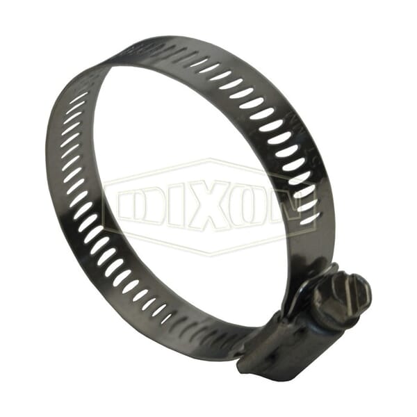 Dixon HSS16 Worm Gear Clamp, 13/16 to 1-1/2 in Clamp, Stainless Steel Band, Domestic