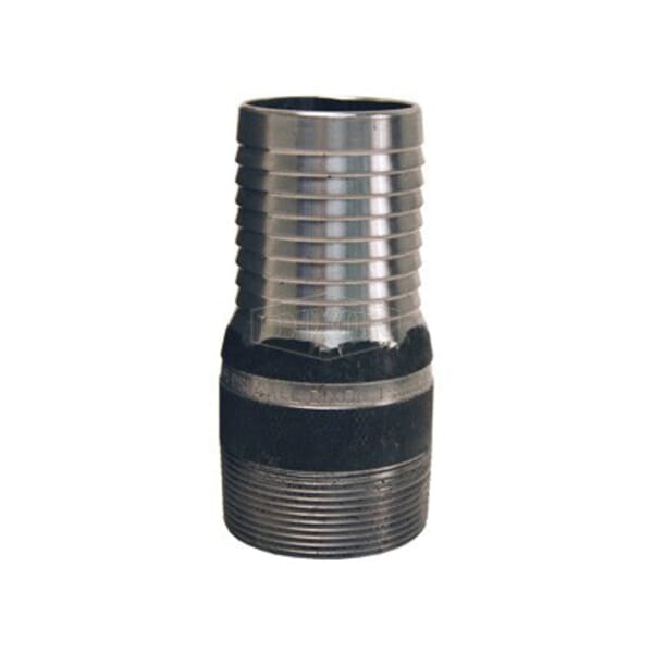 Dixon ST15 King No Knurl Combination Nipple, 1-1/4 in x 3-15/16 in L Hose Shank x MNPT, Carbon Steel, Unplated, Domestic