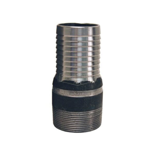 Dixon ST20 King No Knurl Combination Nipple, 1-1/2 in x 4-5/32 in L Hose Shank x MNPT, Carbon Steel, Unplated, Domestic