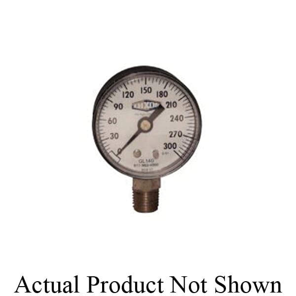 Dixon GL130 Standard Dry Gauge, 0 to 160 psi, 1/4 in Connection, 2 in Dial, +/- 3-2-3 %