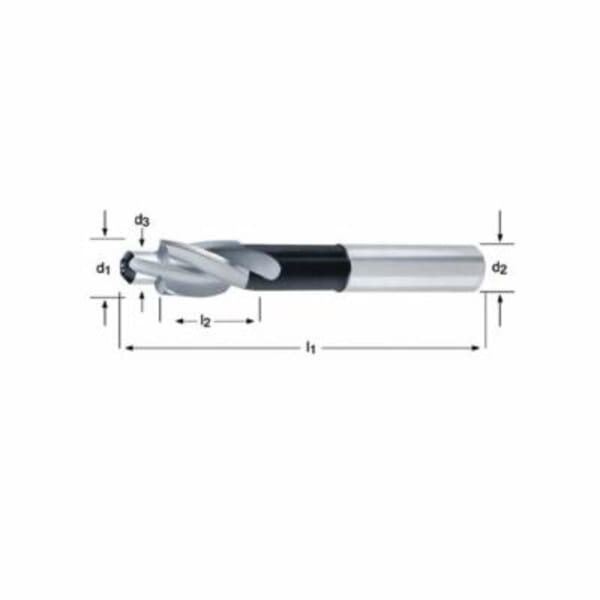 Dormer 5973196 G125 Straight Shank Counterbore, M3 Screw, 6.5 mm Dia Bore, 71 mm OAL, Right Hand Cutting