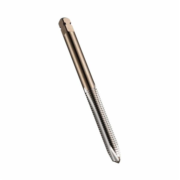 Dormer 5973769 E000 Spiral Point Machine Tap, Right Hand Cutting, M18x2.5 Thread, Plug Chamfer, 4 Flutes, Bright/Bronze Oxide, HSS-E