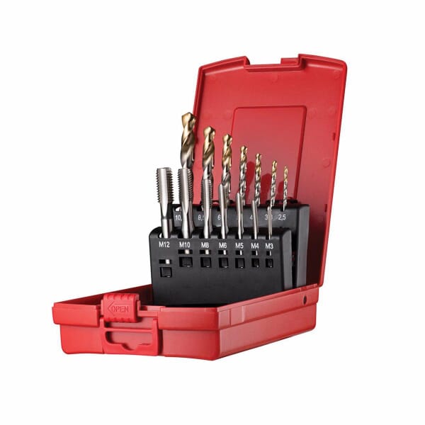 Dormer 6383013 L115 Right Hand Through/Blind Hole Tap and Drill Set, 101 Pieces, M3 to M12 Tap Thread, 2.5 to 10.2 mm Drill, Coarse Thread, Machine Tap