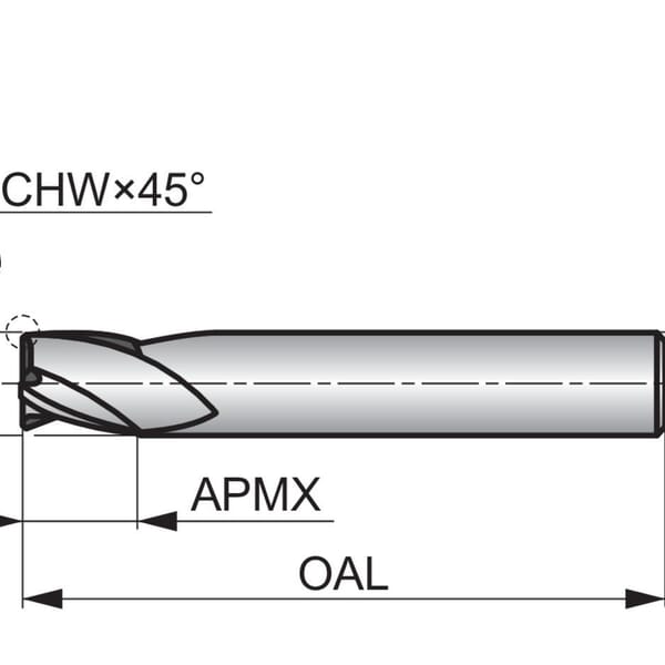 Dormer 5982537 S803HA Type N Extra Short Length Slot Drill Cutter, 6 mm Dia Cutter, 7 mm Length of Cut, 3 Flutes, 6 mm Dia Shank, 54 mm OAL, AlCrN Coated