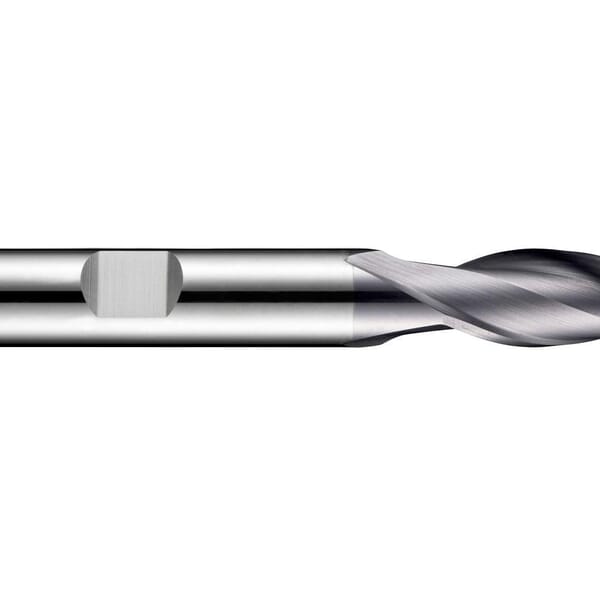Dormer 5982778 S922 Type N Medium Length End Mill, 8 mm Dia Cutter, 19 mm Length of Cut, 2 Flutes, 8 mm Dia Shank, 63 mm OAL, TiAlN Coated