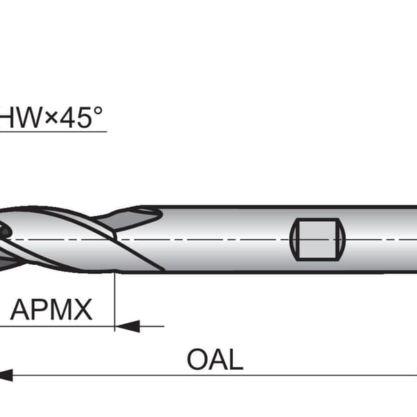 Dormer 5983533 S813HB Type N Short Length Slot Drill Cutter, 20 mm Dia Cutter, 32 mm Length of Cut, 3 Flutes, 20 mm Dia Shank, 104 mm OAL, AlCrN Coated