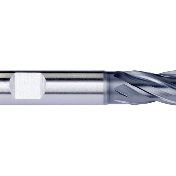 Dormer 5984217 C246 Center Cutting Regular Length Square End End Mill, 8 mm Dia Cutter, 19 mm Length of Cut, 4 Flutes, 10 mm Dia Shank, 69 mm OAL, TiCN Coated