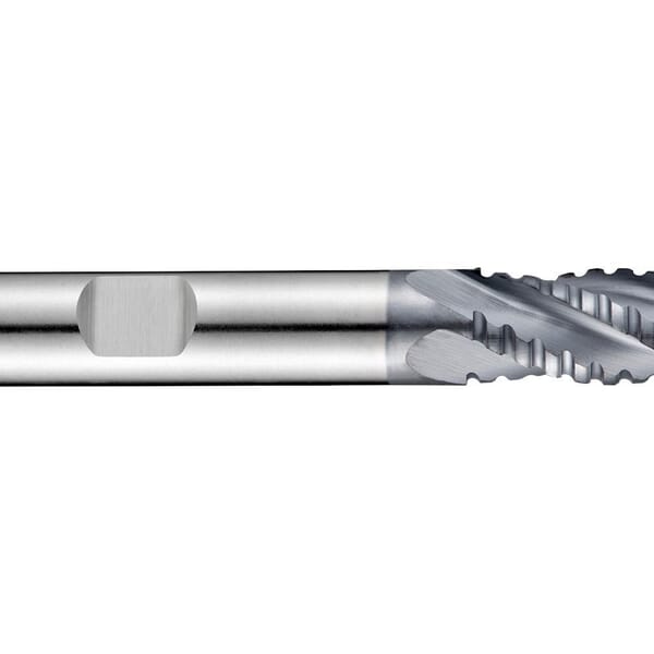 Dormer 5984600 C413 Type NF Short Length Roughing End Mill, 18 mm Dia Cutter, 32 mm Length of Cut, 4 Flutes, 16 mm Dia Shank, 92 mm OAL, TiCN Coated