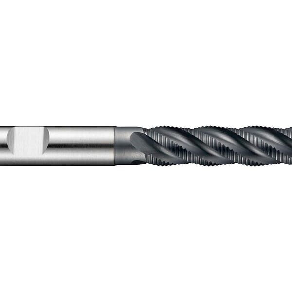 Dormer 5984945 C492 Type HRA Long Length Roughing End Mill, 16 mm Dia Cutter, 63 mm Length of Cut, 4 Flutes, 16 mm Dia Shank, 123 mm OAL, AlCrN Coated
