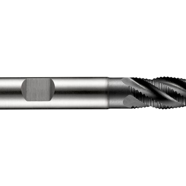 Dormer 5984925 C428 Type HRA Center Cutting Single End Square End End Mill, 22 mm Dia Cutter, 38 mm Length of Cut, 4 Flutes, 20 mm Dia Shank, 104 mm OAL, AlCrN Coated