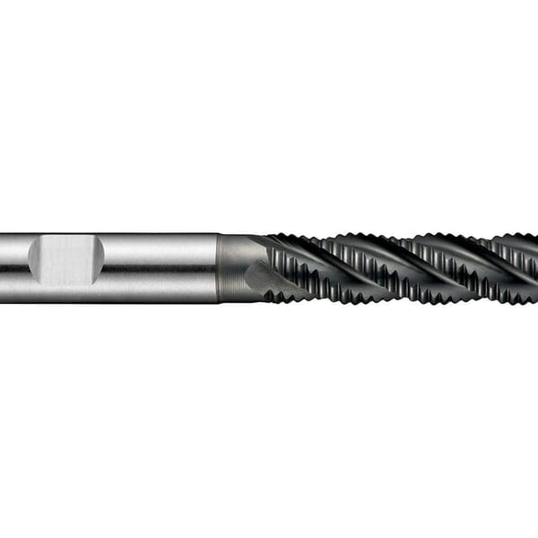 Dormer 5985184 C948 Type NRA Long Length Roughing End Mill, 12 mm Dia Cutter, 53 mm Length of Cut, 4 Flutes, 12 mm Dia Shank, 110 mm OAL, AlCrN Coated
