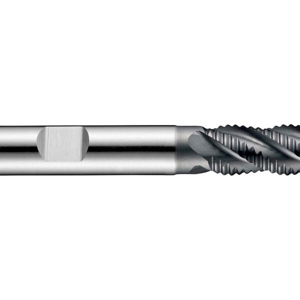 Dormer 5985708 C908 Type NRA Center Cutting Single End Square End End Mill, 9 mm Dia Cutter, 19 mm Length of Cut, 4 Flutes, 10 mm Dia Shank, 69 mm OAL, AlCrN Coated