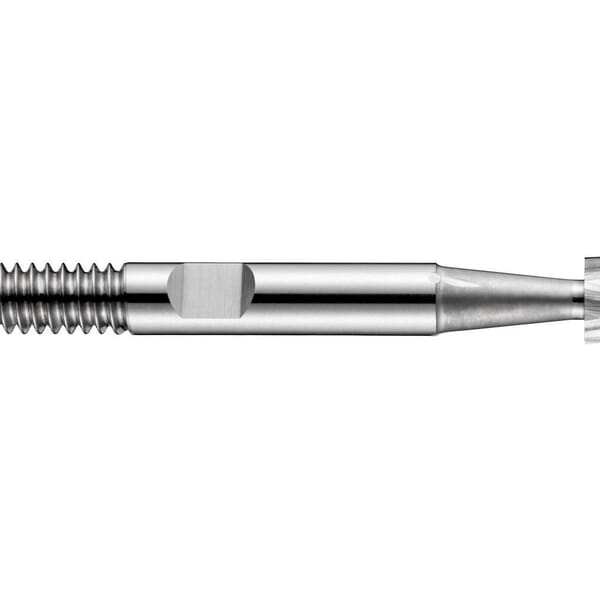 Dormer 5986007 C822 Type N Woodruff Keyseat Cutter, Shank Connection, 28.5 mm Dia Cutter, 8 mm W Cutting, 63 mm OAL, 12 mm Dia Parallel/Threaded/Weldon Flat Shank, Staggered Tooth