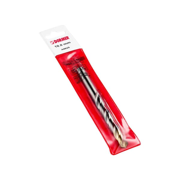 Dormer 6524870 A002S Type N General Purpose Jobber Length Drill Bit, 6.5 mm Drill - Metric, 0.2559 in Drill - Decimal Inch, 118 deg Point, HSS, TiN Coated