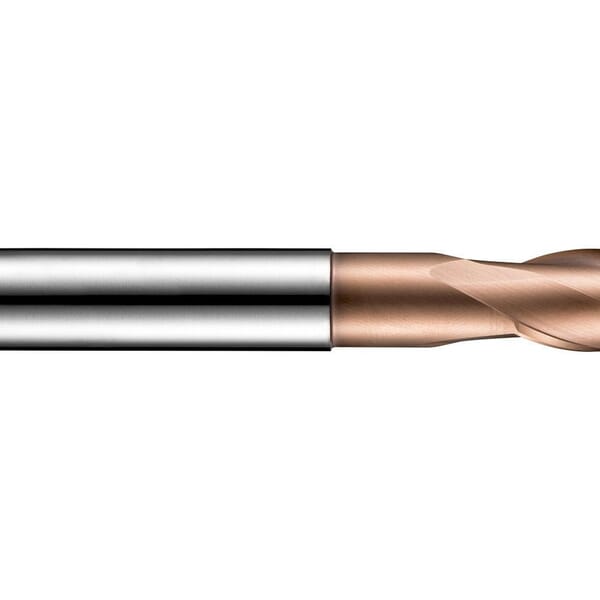Dormer 6706505 S529 Type N Ball Nose Extra Short Length End Mill, 4 mm Dia Cutter, 8 mm Length of Cut, 2 Flutes, 6 mm Dia Shank, 50 mm OAL, TiSiN Coated