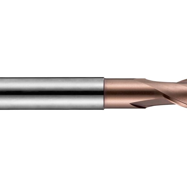 Dormer 6706516 S229 Type N Ball Nose Extra Short Length End Mill, 2 mm Dia Cutter, 4 mm Length of Cut, 2 Flutes, 3 mm Dia Shank, 40 mm OAL, TiSiN Coated