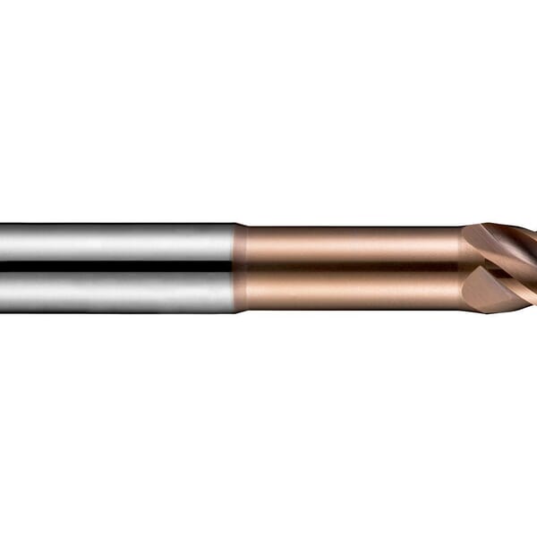 Dormer 6706649 S524 Type N Extra Short Length End Mill, 3 mm Dia Cutter, 0.3 mm Corner Radius, 5 mm Length of Cut, 4 Flutes, 6 mm Dia Shank, 75 mm OAL, TiSiN Coated
