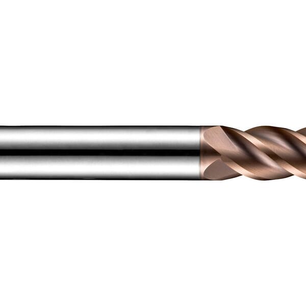 Dormer 6706744 S523 Type N Short Length End Mill, 8 mm Dia Cutter, 0.3 mm Corner Radius, 20 mm Length of Cut, 4 Flutes, 8 mm Dia Shank, 64 mm OAL, TiSiN Coated