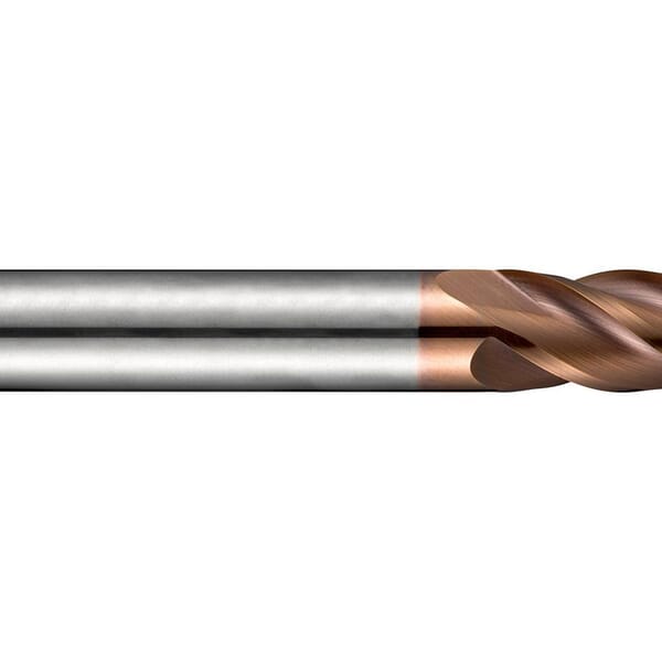Dormer 6707036 S767 Type N Short Length End Mill, 20 mm Dia Cutter, 0.3 mm Corner Radius, 38 mm Length of Cut, 4 Flutes, 20 mm Dia Shank, 104 mm OAL, TiSiN Coated