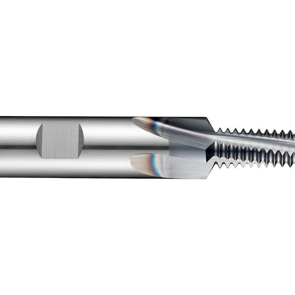Dormer 6821297 J205 Spiral Flute Thread Milling Cutter, M8x1.25 Thread, 72 mm OAL, 10 mm Dia Shank