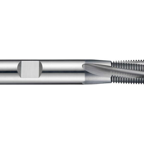 Dormer 6821346 J245 Spiral Flute Thread Milling Cutter, 7/16-20, 1/2-20 UNF Thread, 63 mm OAL, 8 mm Dia Shank