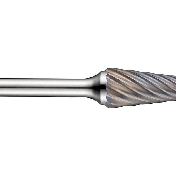Dormer 7059537 P621 Standard Carbide Burr, Radius End, Taper Head, 10 mm Dia Head, 20 mm L of Cut, 65 mm OAL, INOX Cut