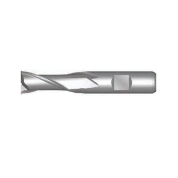 Dormer 7647872 C602 Medium Cut Length Keyway End Mill, 7/8 in Dia Cutter, 1-1/2 in Length of Cut, 2 Flutes, 7/8 in Dia Shank, 4-1/8 in OAL, Bright