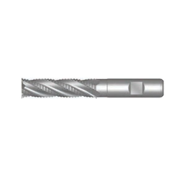 Dormer 7647959 C612 Long Cut Length Square Roughing End Mill, 7/8 in Dia Cutter, 3-1/2 in Length of Cut, 6 Flutes, 3/4 in Dia Shank, 5-3/4 in OAL, Bright