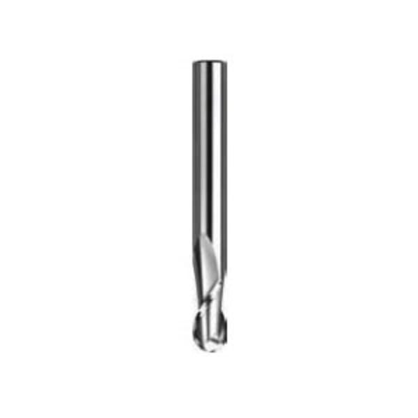 Dormer 7648639 S115 Type N Extra Long Cut Length Ball Nose End Mill, 3/16 in Dia Cutter, 1-1/8 in Length of Cut, 2 Flutes, 3/16 in Dia Shank, 3 in OAL, Bright