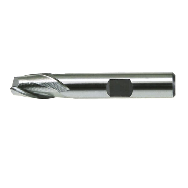 Drillco 560A040 5600A Center Cutting Metric Regular Length Single End Finishing End Mill, 4 mm Dia Cutter, 7/16 in Length of Cut, 2 Flutes, 3/8 in Dia Shank, 2-5/16 in OAL, Bright