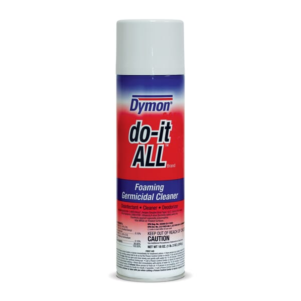 Dymon do-it ALL 08020 Germicidal Cleaner, 20 oz Aerosol Can, Citrus Odor/Scent, Clear, Liquid Form