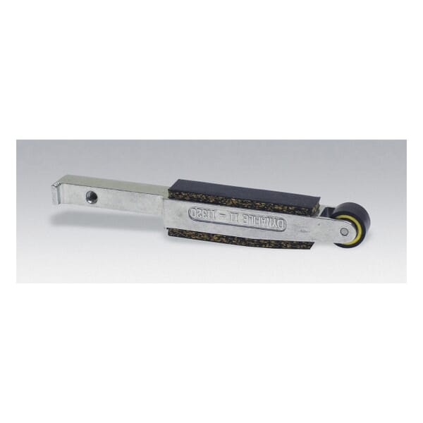 Dynabrade 11320 Contact Arm Assembly, For Use With Dynafile II 40500 Electric Abrasive Belt Machine, 18 in L x 1/2 in W Belt, 3/8 in ID x 5/8 in OD x 3/8 in W Crowned Rubber Wheel, 1/2 in W Hard Platen Pad