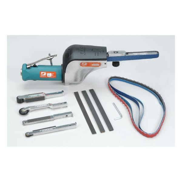Dynabrade Dynafile 14010 Straight Line Abrasive Belt Tool Versatility Kit, 1/8 to 1/2 in W x 24 in L, 1/2 hp, 31 scfm Air Flow, 90 psi
