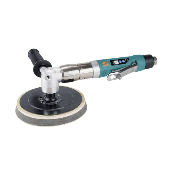 Dynabrade 51392 2-Hand Rotary Buffer, 8 in Dia Pad, 5/8-11 Male Arbor/Shank, 1 hp, 41 scfm Air Flow, 90 psi