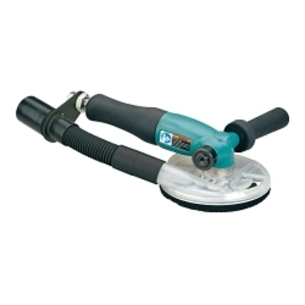 Dynabrade 52596 Central Vacuum Disc Sander With 52744 Vacuum Shroud, 5 in Dia Disc, 5/8-11 Male Arbor/Shank, 1.3 hp, 43 scfm Air Flow, 90 psi