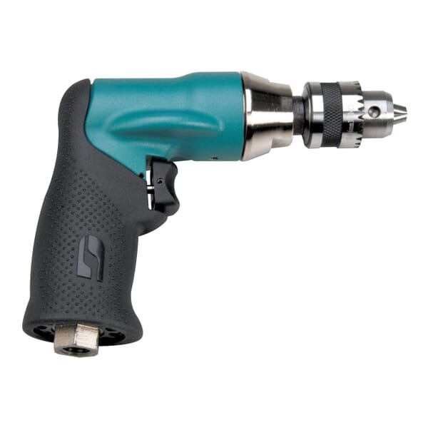 Dynabrade 52834 Geared Air Powered Drill, 1/4 in Dyna Chuck, 0.4 hp, 23 scfm Air Flow, 90 psi, 5.9 in OAL