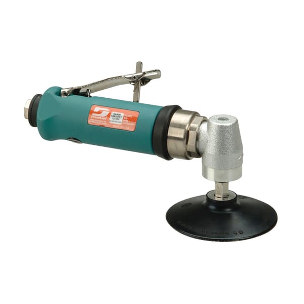 Dynabrade 54406 Geared Disc Sander, 4 in Dia Disc, 3/8-24 Male Arbor/Shank, 0.7 hp, 39 scfm Air Flow, 90 psi