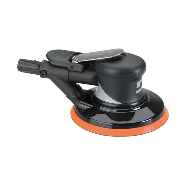 Dynabrade Dynorbital Supreme 56829 Palm Style Self-Generated Vacuum Random Orbital Sander, 6 in Round Pad, 18 scfm Air Flow, 90 psi