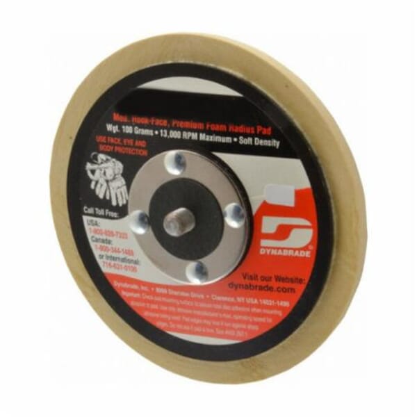 Dynabrade 57792 Non-Vacuum Soft Density Disc Backing Pad, 5 in Dia Pad, Hook Attachment