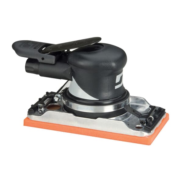 Dynabrade Dynabug II 57804 Central Vacuum Palm Style Pneumatic Orbital Sander, 3-2/3 x 7 in Rectangle Pad, 16 scfm Air Flow, 90 psi