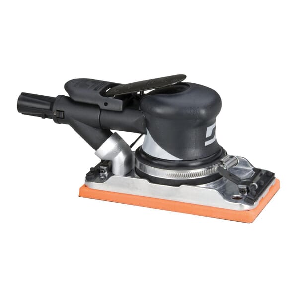 Dynabrade Dynabug II 57811 Palm Style Self-Generated Vacuum Pneumatic Orbital Sander, 3-2/3 x 7 in Rectangle Pad, 16 scfm Air Flow, 90 psi