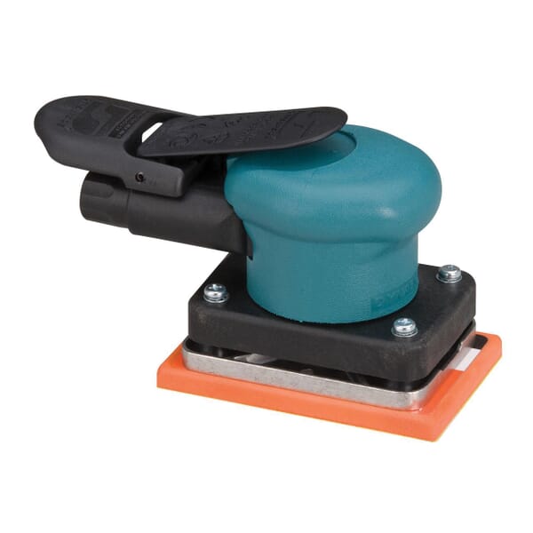Dynabrade Dynabug II 58500 Non-Vacuum Random Orbital Sander, 3 x 4-1/4 in Rectangle Pad, 13 scfm Air Flow, 90 psi, Hook and Loop Pad Grip Method