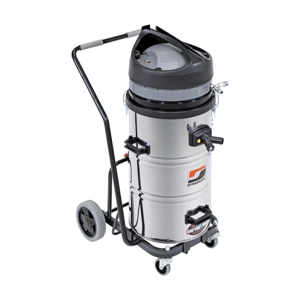 Dynabrade 61401 Raptor Vac Electric Portable Vacuum System, 20 A, 20 gal Tank, 1250 W Power Rating, 120 VAC, 238 cu-m/hr Air Flow, Dry Filter