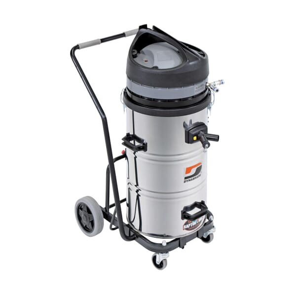 Dynabrade 61421 Raptor Vac Electric Portable Vacuum System, 15 A, 20 gal Tank, 1250 W Power Rating, 120 VAC, 238 cu-m/hr Air Flow, Dry Filter