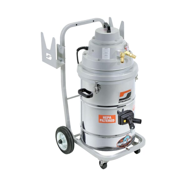 Dynabrade 61430 Raptor Vac Electric Portable Vacuum System, 20 A, 10 gal Tank, 1200 W Power Rating, 120 VAC, 110 cfm Air Flow