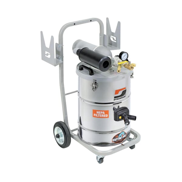 Dynabrade 61440 Raptor Vac Air Powered Portable Vacuum System, 10 gal Tank, 120 cfm Air Flow