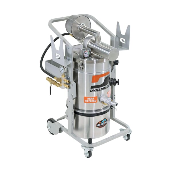 Dynabrade 61465 Raptor Vac Air Powered Portable Vacuum System, 6.25 gal Tank, 110 cfm Air Flow